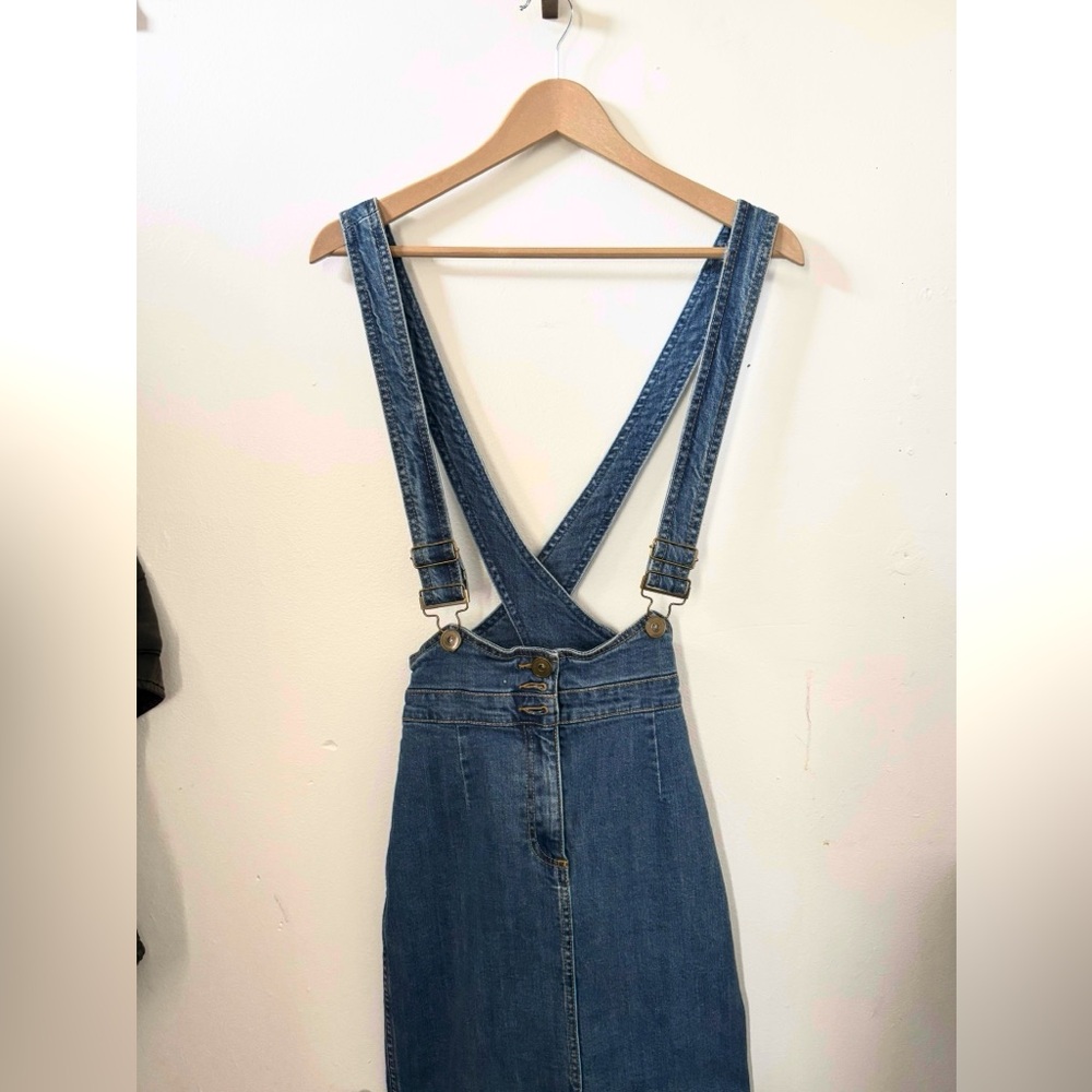 Free People Blue Denim Skirt Overalls